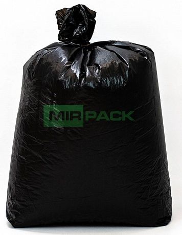 Мешки для мусора 120 литров, 40 мкм, в пачках 200 шт. черные, - 2х слойные - Вид 1
